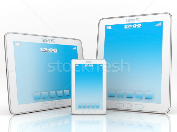 Image ordinateur technologie blanche isolé téléphone [[stock_photo]] © mastergarry