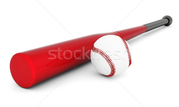бейсбольной битой бейсбольной изолированный белый текстуры мяча Сток-фото © mastergarry
