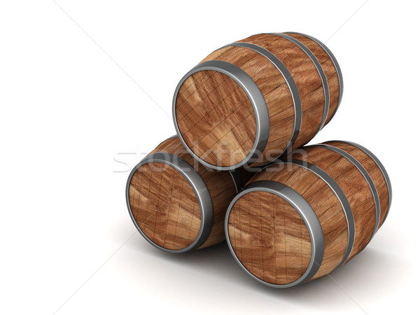 Hout vat afbeelding oude eiken wijn Stockfoto © mastergarry