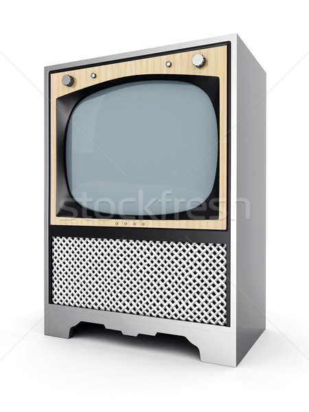 Starych telewizja obraz biały telewizji tle Zdjęcia stock © mastergarry
