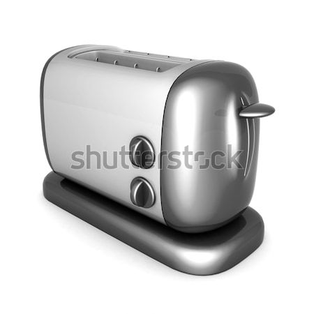 Stockfoto: Toaster · afbeelding · oven · witte · zwarte · geïsoleerd