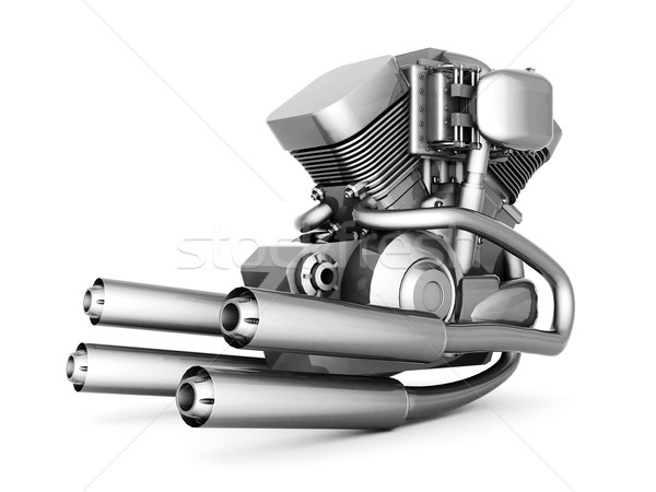 Moto moteur blanche vitesse pouvoir transport [[stock_photo]] © mastergarry
