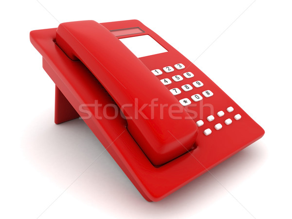 Rood telefoon afbeelding mooie witte kantoor Stockfoto © mastergarry