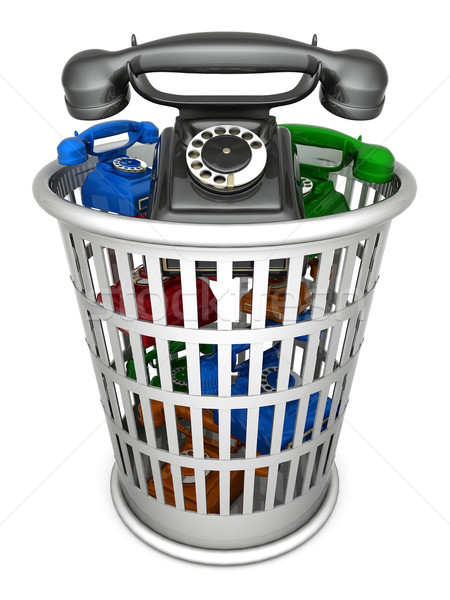 отходов корзины изображение бизнеса телефон телефон Сток-фото © mastergarry