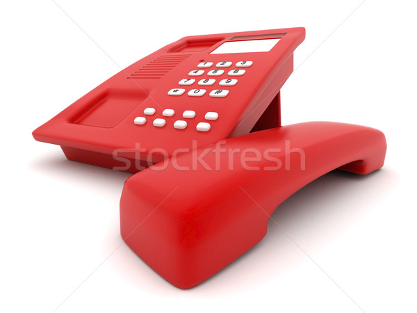 Rood telefoon afbeelding mooie witte kantoor Stockfoto © mastergarry