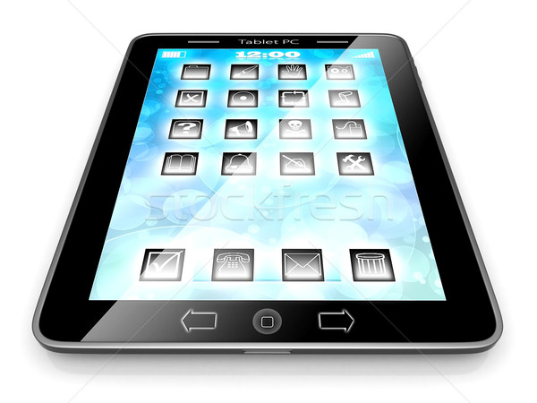 Obraz komputera technologii biały odizolowany telefonu Zdjęcia stock © mastergarry