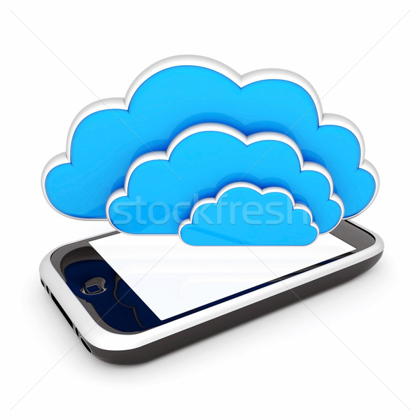 Image smartphone isolé blanche technologie mobiles [[stock_photo]] © mastergarry