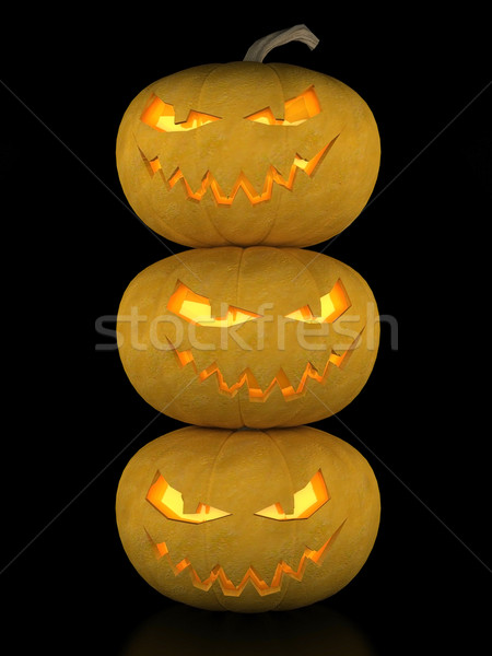 Bild sinister Kürbisse Halloween schwarz Stock foto © mastergarry