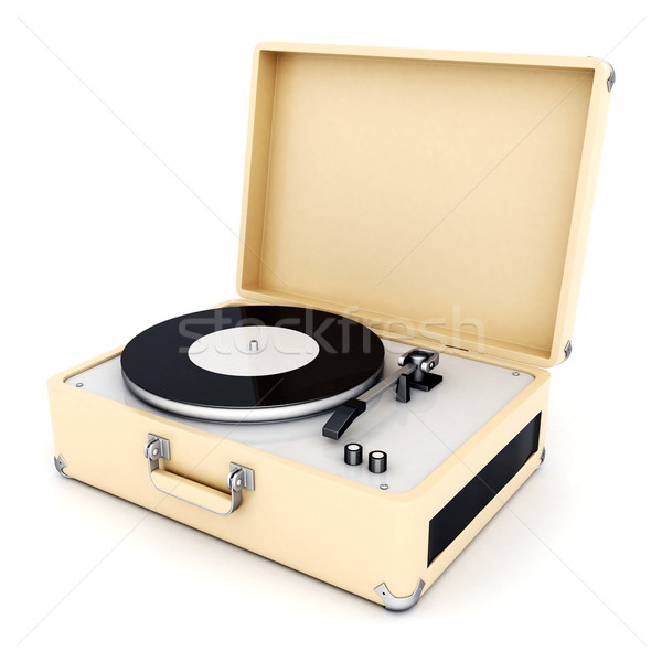 Rétro Turntable isolé blanche sonores record [[stock_photo]] © mastergarry