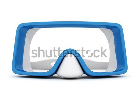 Stockfoto: Blauw · masker · geïsoleerd · witte · strand · water