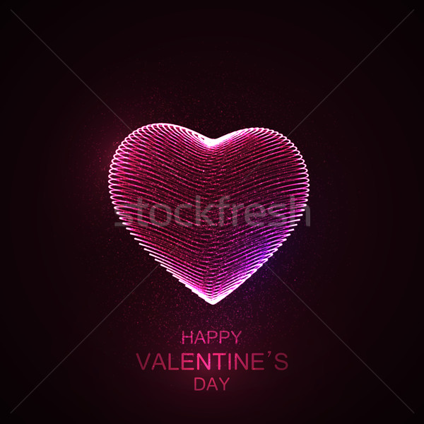 Gelukkig valentijnsdag valentijnsdag verlicht neon hart Stockfoto © maximmmmum