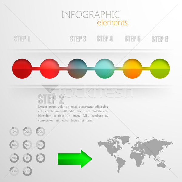 vector set of abstract 3d paper infographic elements for print or web design. timeline template  Stock photo © maximmmmum