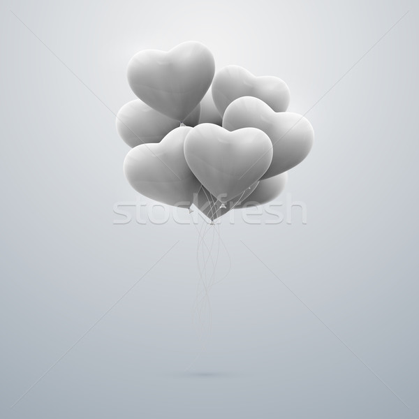 Vuelo globo corazones vector vacaciones Foto stock © maximmmmum