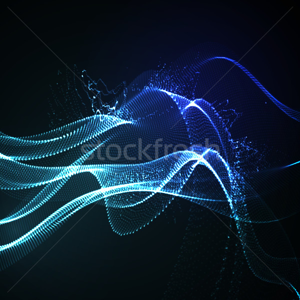 3D неоновых цифровой волна аннотация Сток-фото © maximmmmum