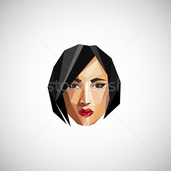 illustration with a female face in origami style  Stock photo © maximmmmum