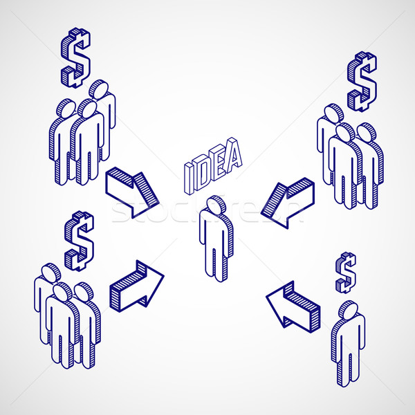 Stock photo: Infographic crowdfunding concept with isometric icons. Business concept 