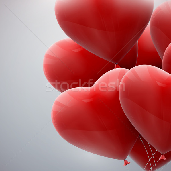 flying bunch of balloon hearts Stock photo © maximmmmum