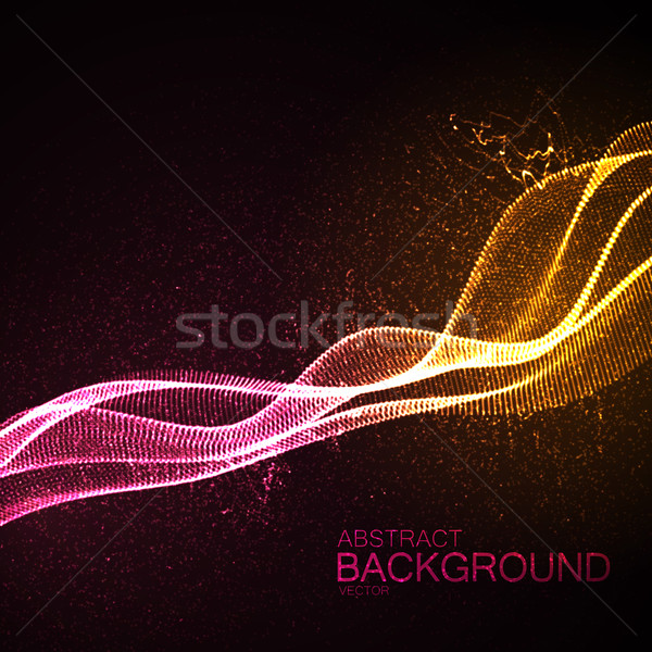 3D illuminated neon digital wave Stock photo © maximmmmum