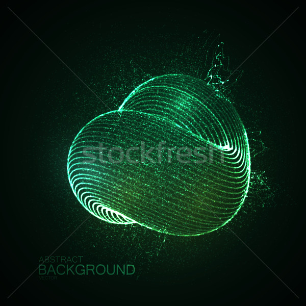 Stock fotó: 3D · absztrakt · hurok · forma · részecskék · megvilágított