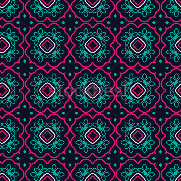 Seamless Floral Ethnic Pattern Stock photo © maximmmmum