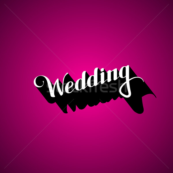 vector typographic illustration of handwritten Wedding retro  label. lettering composition  Stock photo © maximmmmum