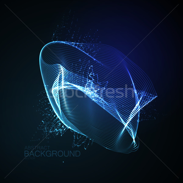 3D verlicht abstracte vorm deeltjes futuristische Stockfoto © maximmmmum