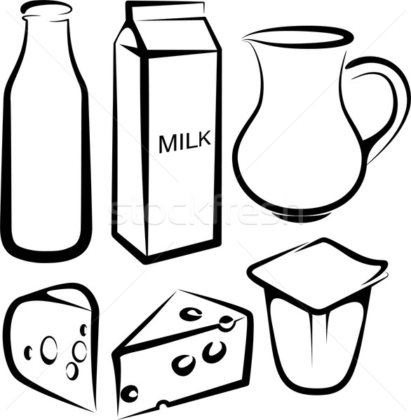 set of dairy products Stock photo © maximmmmum