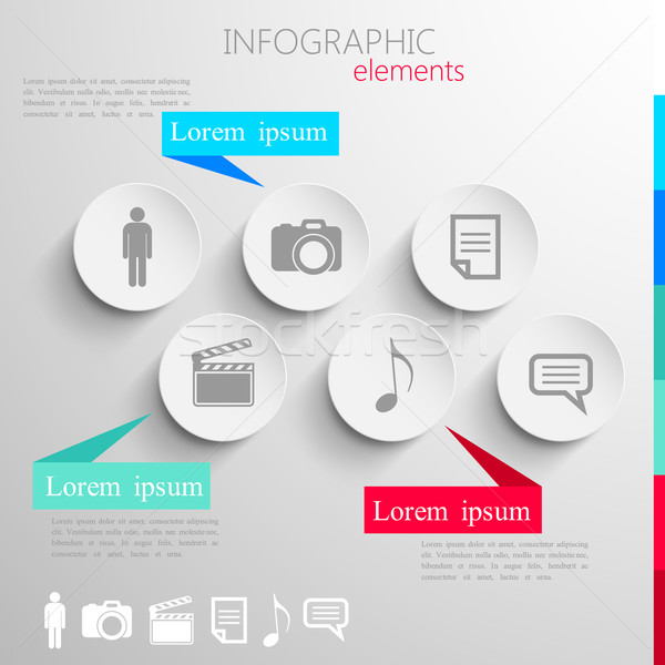 Stock photo: vector set of abstract 3d paper infographic elements for print or web design 