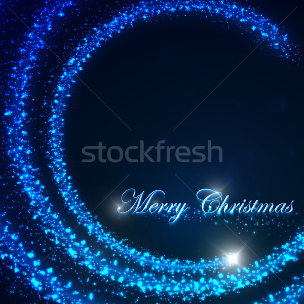vector holiday illustration of a flying Christmas star and shiny sparkles. abstract background. Merr Stock photo © maximmmmum
