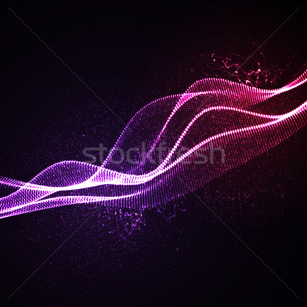 3D illuminated neon digital wave Stock photo © maximmmmum