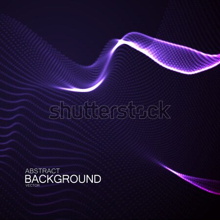 3D illuminated neon digital wave Stock photo © maximmmmum