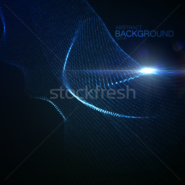 3D illuminated neon digital wave Stock photo © maximmmmum