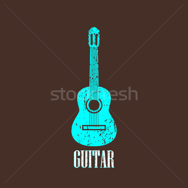 Vintage ilustración guitarra diseno arte signo Foto stock © maximmmmum