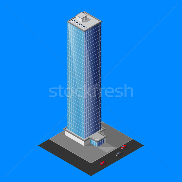 Stockfoto: Isometrische · wolkenkrabber · gebouw · business · kantoor · stad