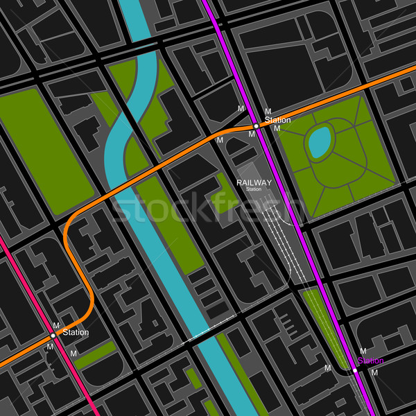 город карта транспорт шаблон быстрый транзит Сток-фото © maximmmmum