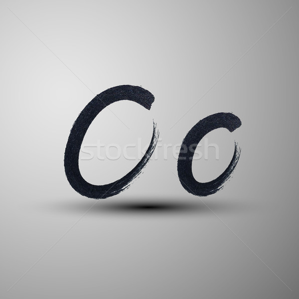 vector calligraphic hand-drawn marker or ink letter O Stock photo © maximmmmum