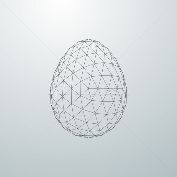 Easter egg 3D biçim Paskalya soyut teknoloji Stok fotoğraf © maximmmmum