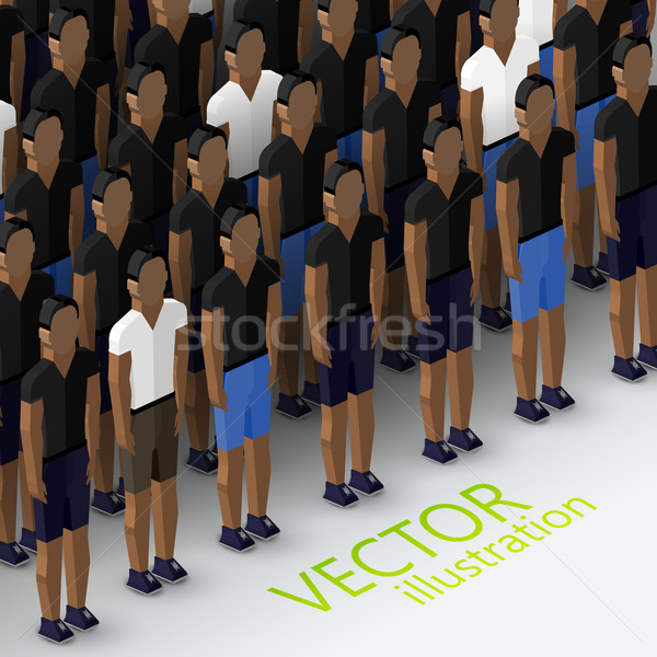 Vector isometrische 3d illustration gemeenschap groot menigte Stockfoto © maximmmmum