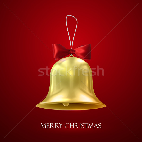 Dorado Navidad campana vector vacaciones ilustración Foto stock © maximmmmum