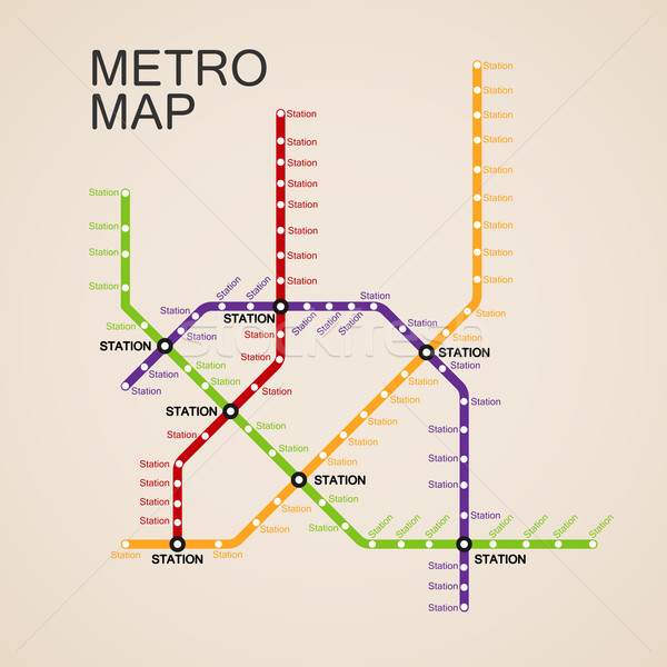 Stock photo: metro or subway map design