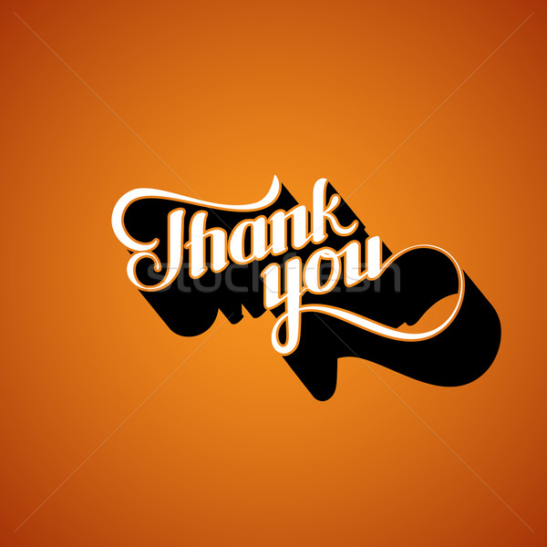 vector typographic illustration of handwritten Thank You retro label. lettering composition  Stock photo © maximmmmum