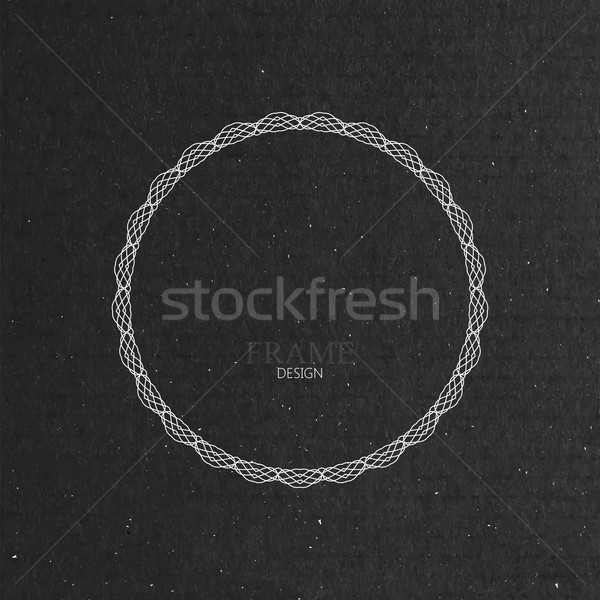 vector illustration with ornate frame on cardboard texture Stock photo © maximmmmum
