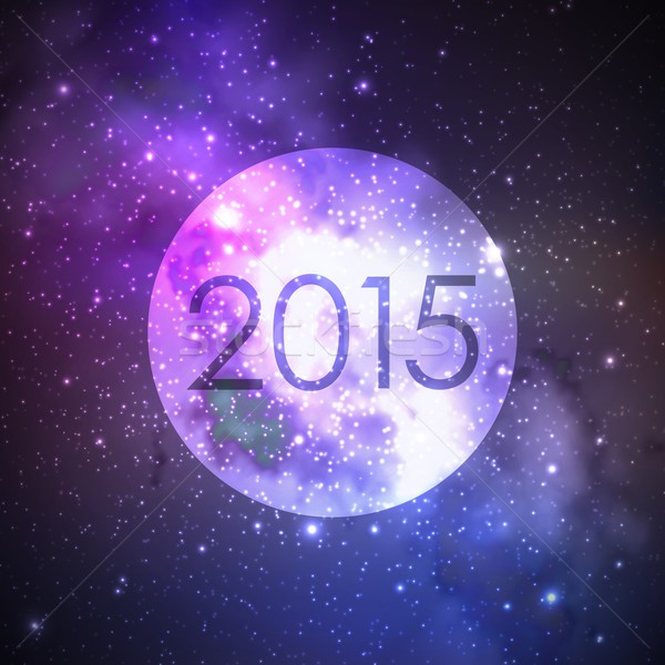 happy new 2015 year. abstract vector background with night sky and stars. illustration of outer spac Stock photo © maximmmmum