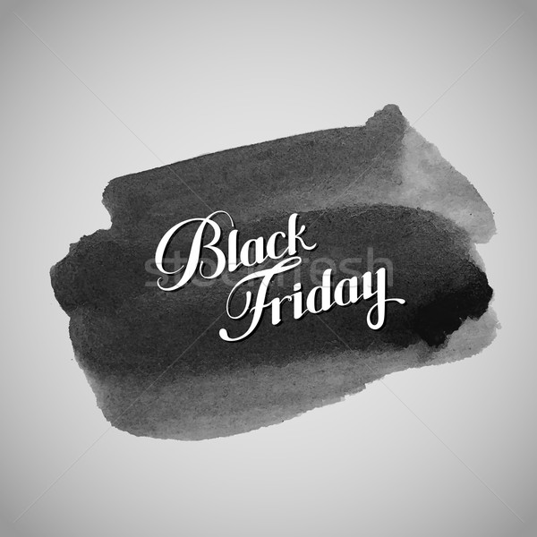 Foto d'archivio: Black · friday · vendita · etichetta · acquerello · macchia