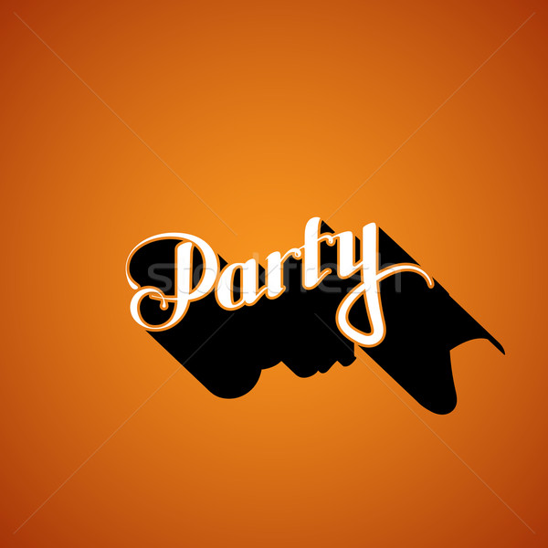 vector typographic illustration of handwritten Party retro label. lettering composition  Stock photo © maximmmmum