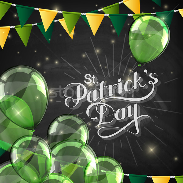 vector chalk typographical illustration of handwritten Saint Patricks Day label on the blackboard ba Stock photo © maximmmmum