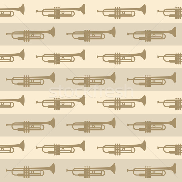 seamless vintage background with trumpets Stock photo © maximmmmum