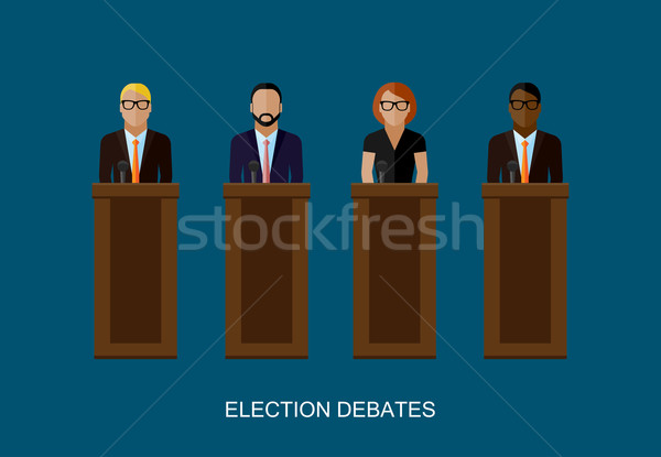flat  illustration of a speakers. politicians. election debates Stock photo © maximmmmum