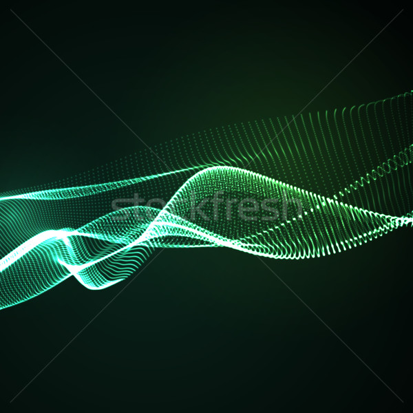 3D illuminated neon digital wave Stock photo © maximmmmum