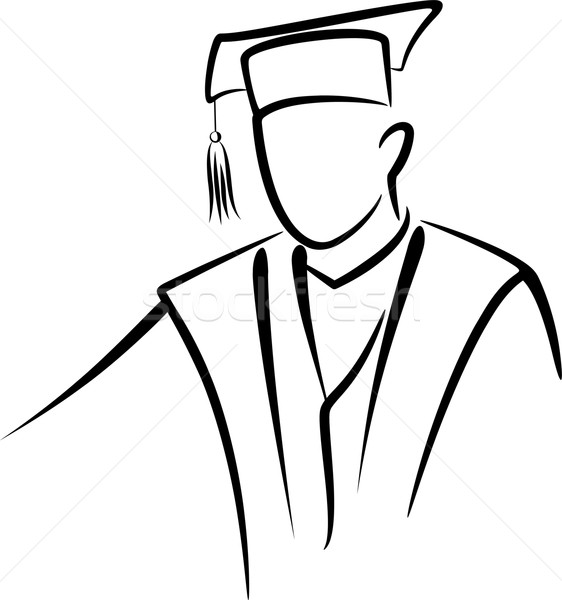 Pós-graduação educação graduação silhueta jovem sucesso Foto stock © maximmmmum